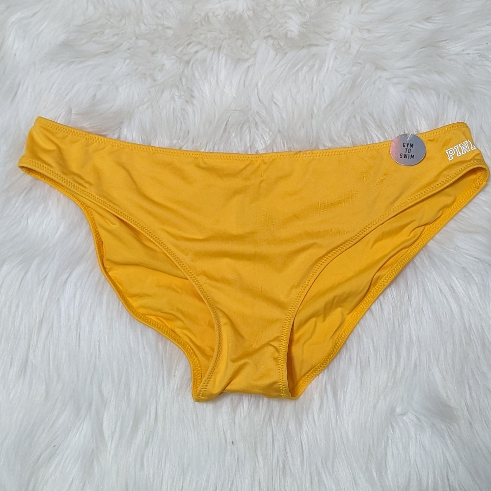 NWT Victoria's Secret PINK Sport Yellow Bikini Bottom Size XL